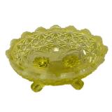 M3 - Candy Dish - Vintage Uranium Glass Footed