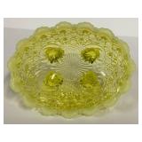 M3 - Candy Dish - Vintage Uranium Glass Footed