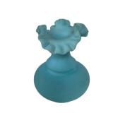 E2 - Fenton Hobnail Pink Basket & Blue Satin Glass Vase - Vintage, Light Wear