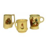 L4 - Early Roseville Holland Mugs (Lot of 3)