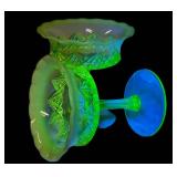 M3 - Northwood Diamond Spearhead Jelly Compotes Pair - Antique Glass