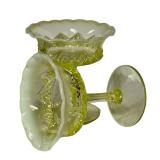 M3 - Northwood Diamond Spearhead Jelly Compotes Pair - Antique Glass