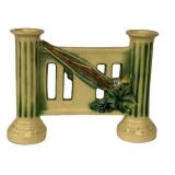 L4 - Roseville Corinthian Double Candle Holder Bud Vase - Antique 1923