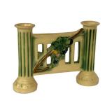 L4 - Roseville Corinthian Double Candle Holder Bud Vase - Antique 1923