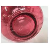 E3 - Vintage Fenton Cranberry Glass Vase 8" - Ruffled Edge