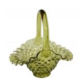 E3 - Fenton Hobnail Glass Basket - Vintage Mid-Century 1967-1977