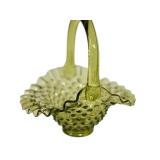 E3 - Fenton Hobnail Glass Basket - Vintage Mid-Century 1967-1977
