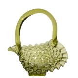E3 - Fenton Hobnail Glass Basket - Vintage Mid-Century 1967-1977