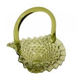 E3 - Fenton Hobnail Glass Basket - Vintage Mid-Century 1967-1977