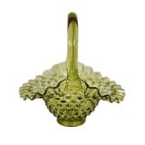 E3 - Fenton Hobnail Glass Basket - Vintage Mid-Century 1967-1977