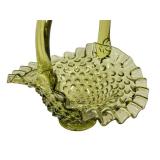E3 - Fenton Hobnail Glass Basket - Vintage Mid-Century 1967-1977