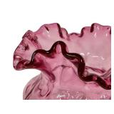 E3 - Fenton Diamond-Optic Cranberry Glass Vase (1940s-50s)