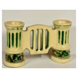 L5 - Antique Roseville Corinthian Double Candle Stick HOlder