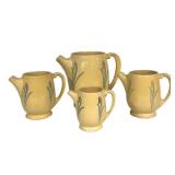 L5 - Roseville Lily of the Valley Pitchers (Lot of 4) - Vintage 1940s