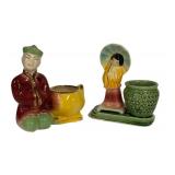 B5 - Vintage Shawnee Geisha Planter #701 & Vintage Asian Man Planter (Lot of 2)