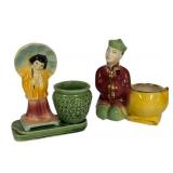 B5 - Vintage Shawnee Geisha Planter #701 & Vintage Asian Man Planter (Lot of 2)