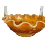 C2 - Fenton Basket - Golden Carnival Glass, Vintage 1977