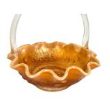 C2 - Fenton Basket - Golden Carnival Glass, Vintage 1977