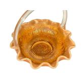 C2 - Fenton Basket - Golden Carnival Glass, Vintage 1977