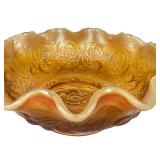 C2 - Fenton Basket - Golden Carnival Glass, Vintage 1977