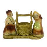 B5 - Vintage Shawnee Wishing Well Figurine - Ceramic Couple by Stone Well (710)