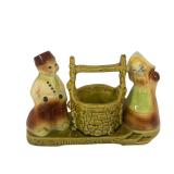 B5 - Vintage Shawnee Wishing Well Figurine - Ceramic Couple by Stone Well (710)