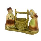 B5 - Vintage Shawnee Wishing Well Figurine - Ceramic Couple by Stone Well (710)