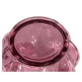 E3 - Fenton Diamond-Optic Cranberry Glass Vase (1940s-50s)