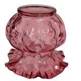 E3 - Fenton Diamond-Optic Cranberry Glass Vase (1940s-50s)