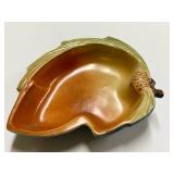F2 - Vintage Roseville Pine Cone Candy Dish - Vintage Ceramic Leaf Bowl