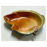 F2 - Vintage Roseville Pine Cone Candy Dish - Vintage Ceramic Leaf Bowl