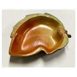 F2 - Vintage Roseville Pine Cone Candy Dish - Vintage Ceramic Leaf Bowl
