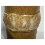 F2 - Vintage McCoy Floraline USA 476-G Green Glazed Bowl & Tan Bottle, 1960s