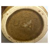 F2 - Vintage McCoy Floraline USA 476-G Green Glazed Bowl & Tan Bottle, 1960s