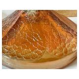 C4 - Vintage Imperial Glass Crackle Candlesticks Set