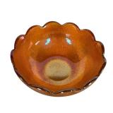 C2 - Imperial Tree Bark Berry Bowl Set - Vintage Amber Glass 6-Piece