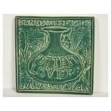 L5 - Pottery Loves Tile - 5.5 x 5.5 in Green Ceramic from Zanesville Ohio