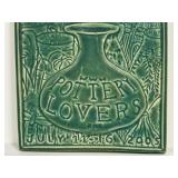 L5 - Pottery Loves Tile - 5.5 x 5.5 in Green Ceramic from Zanesville Ohio