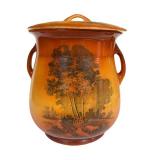 Antique Roseville Autumn Chamber Pot With Lid
