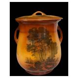 Antique Roseville Autumn Chamber Pot With Lid
