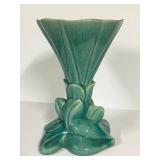 B1 - Vintage Gonder J-64 Pottery Vase - 10-Inch Teal Crackle Glaze USA
