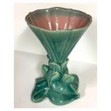 B1 - Vintage Gonder J-64 Pottery Vase - 10-Inch Teal Crackle Glaze USA