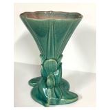 B1 - Vintage Gonder J-64 Pottery Vase - 10-Inch Teal Crackle Glaze USA