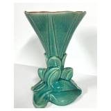B1 - Vintage Gonder J-64 Pottery Vase - 10-Inch Teal Crackle Glaze USA