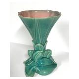 B1 - Vintage Gonder J-64 Pottery Vase - 10-Inch Teal Crackle Glaze USA