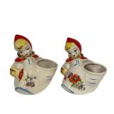 H4 - Hull Pottery Little Red Riding Hood Sugar Bowl - 1950s