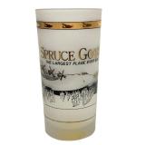 C4 - Howard Hughes Spruce Goose Tumbler - Vintage Frosted Glass 5.5 in Tall