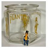 O1 - Planters Mr Peanut Glass Peanut Jar with Pencil Sharpener