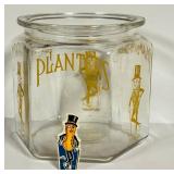 O1 - Planters Mr Peanut Glass Peanut Jar with Pencil Sharpener