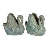K4 - Pair of Vintage Gonder Pottery Swan Vases